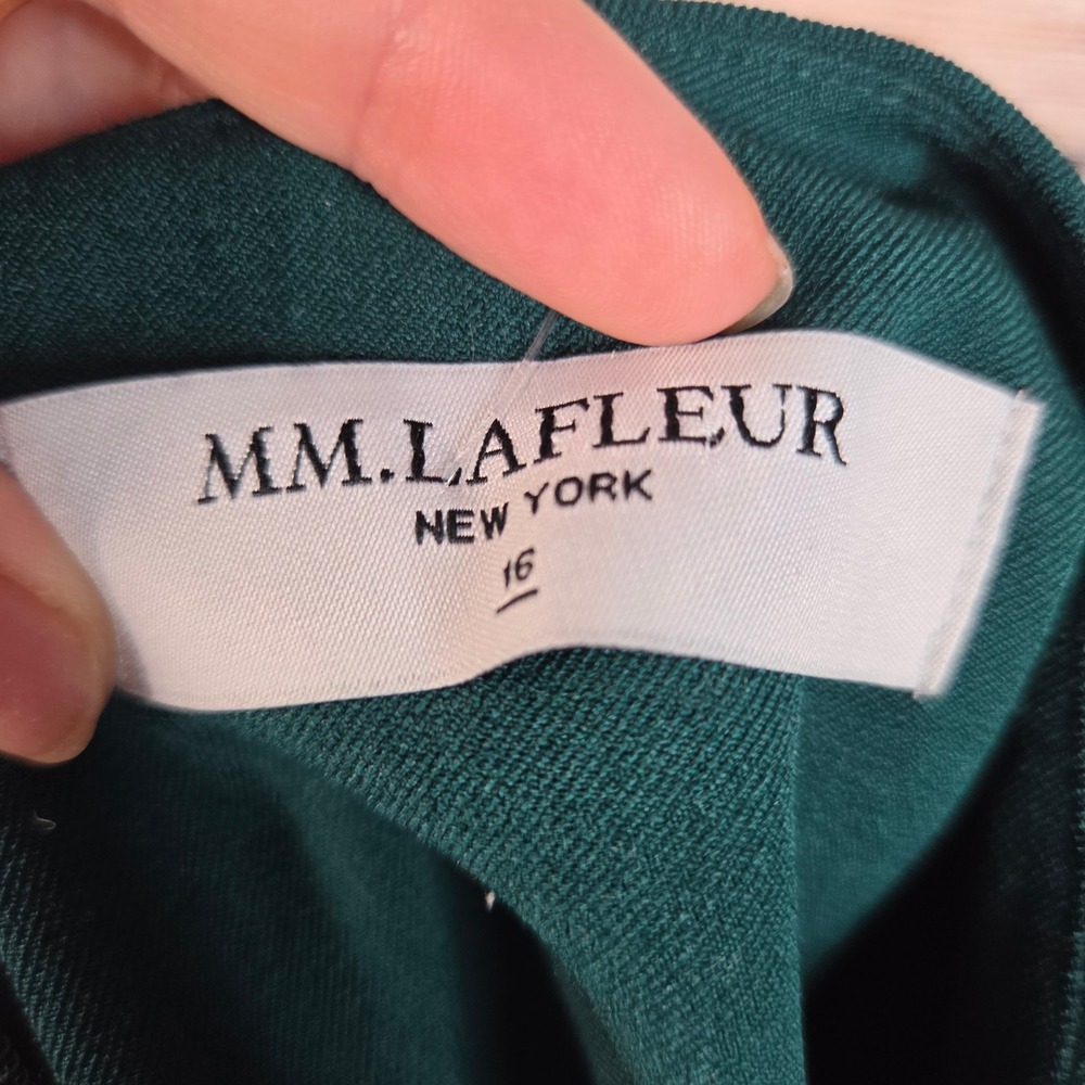 MM LaFleur Green Sleeveless Sheath Dress Womens 16 Forest Green - Picture 6 of 8
